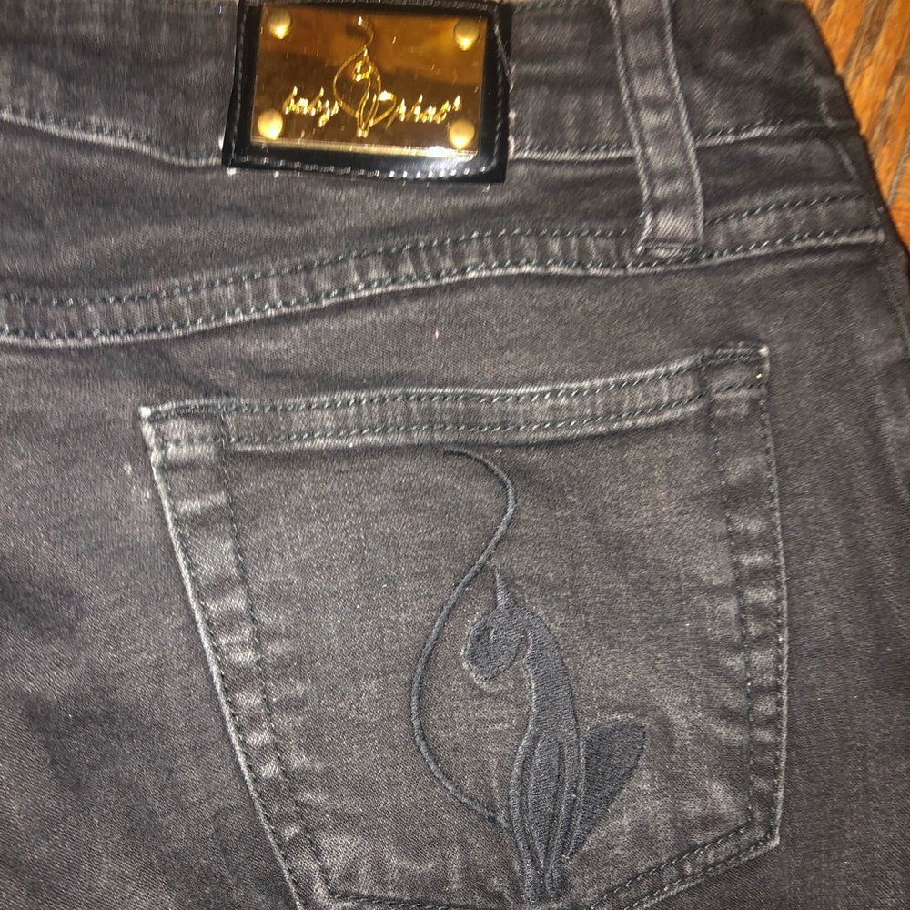 BABY PHAT JEANS BLACK DENIM STRETCH SIZE 9